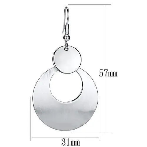 LO2657 - Matte Rhodium & Rhodium Iron Earrings with No Stone - Alamode - Flyclothing LLC