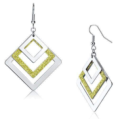 LO2659 - Rhodium Iron Earrings with No Stone - Alamode - Flyclothing LLC