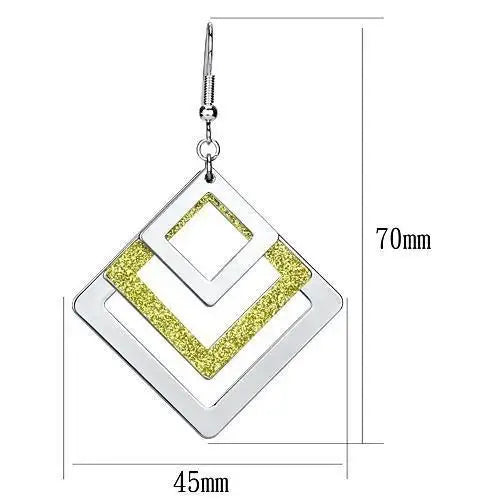 LO2659 - Rhodium Iron Earrings with No Stone - Alamode - Flyclothing LLC