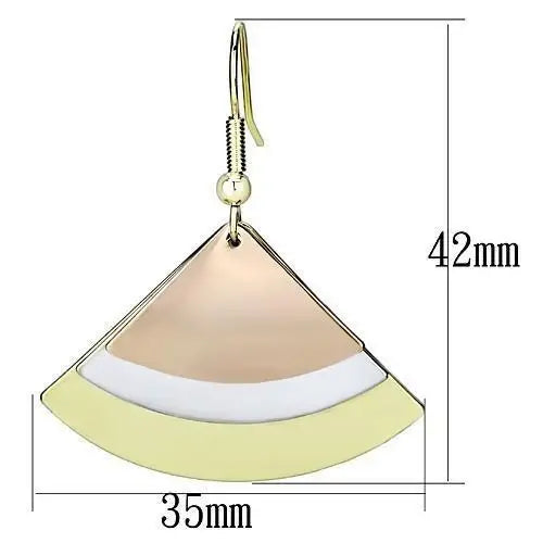 LO2661 - Rhodium + Gold + Rose Gold Iron Earrings with No Stone - Alamode - Flyclothing LLC
