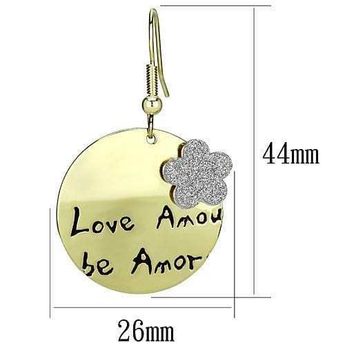 LO2663 - Gold Iron Earrings with No Stone - Alamode - Flyclothing LLC