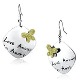 LO2664 - Rhodium Iron Earrings with No Stone - Alamode - Flyclothing LLC