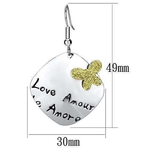 LO2664 - Rhodium Iron Earrings with No Stone - Alamode - Flyclothing LLC