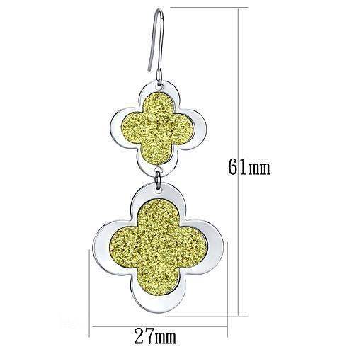 LO2666 - Rhodium Iron Earrings with No Stone - Alamode - Flyclothing LLC