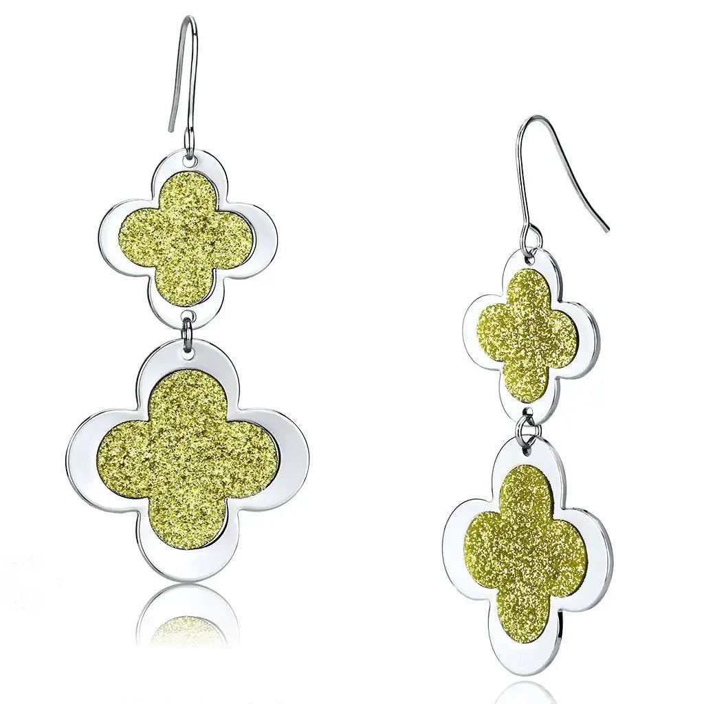 LO2666 - Rhodium Iron Earrings with No Stone - Alamode - Flyclothing LLC