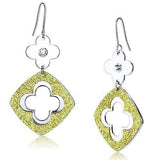 LO2667 - Rhodium Iron Earrings with Top Grade Crystal in Clear - Alamode - Flyclothing LLC