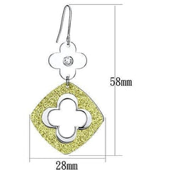 LO2667 - Rhodium Iron Earrings with Top Grade Crystal  in Clear