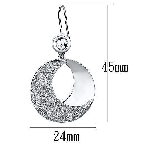 LO2669 - Rhodium Iron Earrings with Top Grade Crystal in Clear - Alamode - Flyclothing LLC