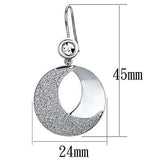 LO2669 - Rhodium Iron Earrings with Top Grade Crystal  in Clear