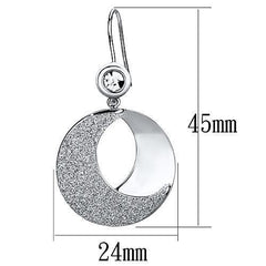 LO2669 - Rhodium Iron Earrings with Top Grade Crystal  in Clear
