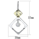 LO2670 - Gold+Rhodium Iron Earrings with AAA Grade CZ  in Clear - Alamode