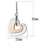 LO2675 - Rose Gold + Rhodium Iron Earrings with No Stone - Alamode - Flyclothing LLC