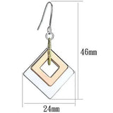 LO2676 - Rhodium + Gold + Rose Gold Iron Earrings with No Stone - Alamode - Flyclothing LLC