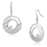 LO2677 - Rhodium Iron Earrings with Top Grade Crystal  in Clear - Alamode