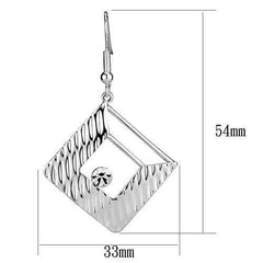 LO2678 - Rhodium Iron Earrings with Top Grade Crystal  in Clear