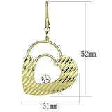 LO2679 - Gold Iron Earrings with Top Grade Crystal in Clear - Alamode - Flyclothing LLC