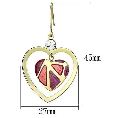 LO2680 - Gold Iron Earrings with Top Grade Crystal in Clear - Alamode - Flyclothing LLC