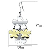 LO2686 - Gold+Rhodium Iron Earrings with No Stone - Alamode - Flyclothing LLC