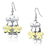 LO2686 - Gold+Rhodium Iron Earrings with No Stone - Alamode - Flyclothing LLC