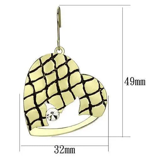 LO2688 - Matte Gold & Gold Iron Earrings with Top Grade Crystal in Clear - Alamode - Flyclothing LLC