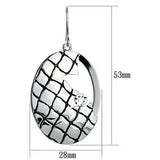LO2690 - Rhodium Iron Earrings with Top Grade Crystal in Clear - Alamode - Flyclothing LLC