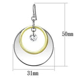 LO2692 - Reverse Two-Tone Iron Earrings with AAA Grade CZ in Clear - Alamode - Flyclothing LLC