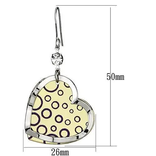LO2694 - Gold+Rhodium Iron Earrings with Top Grade Crystal in Clear - Alamode - Flyclothing LLC