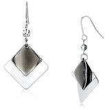 LO2698 - Rhodium Iron Earrings with Top Grade Crystal  in Clear - Alamode
