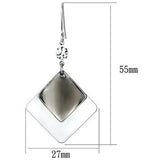 LO2698 - Rhodium Iron Earrings with Top Grade Crystal in Clear - Alamode - Flyclothing LLC