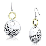 LO2699 - Reverse Two-Tone Iron Earrings with Epoxy in Jet - Alamode - Flyclothing LLC