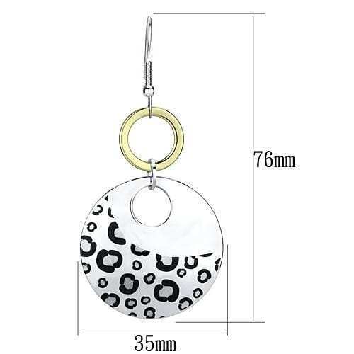 LO2699 - Reverse Two-Tone Iron Earrings with Epoxy in Jet - Alamode - Flyclothing LLC