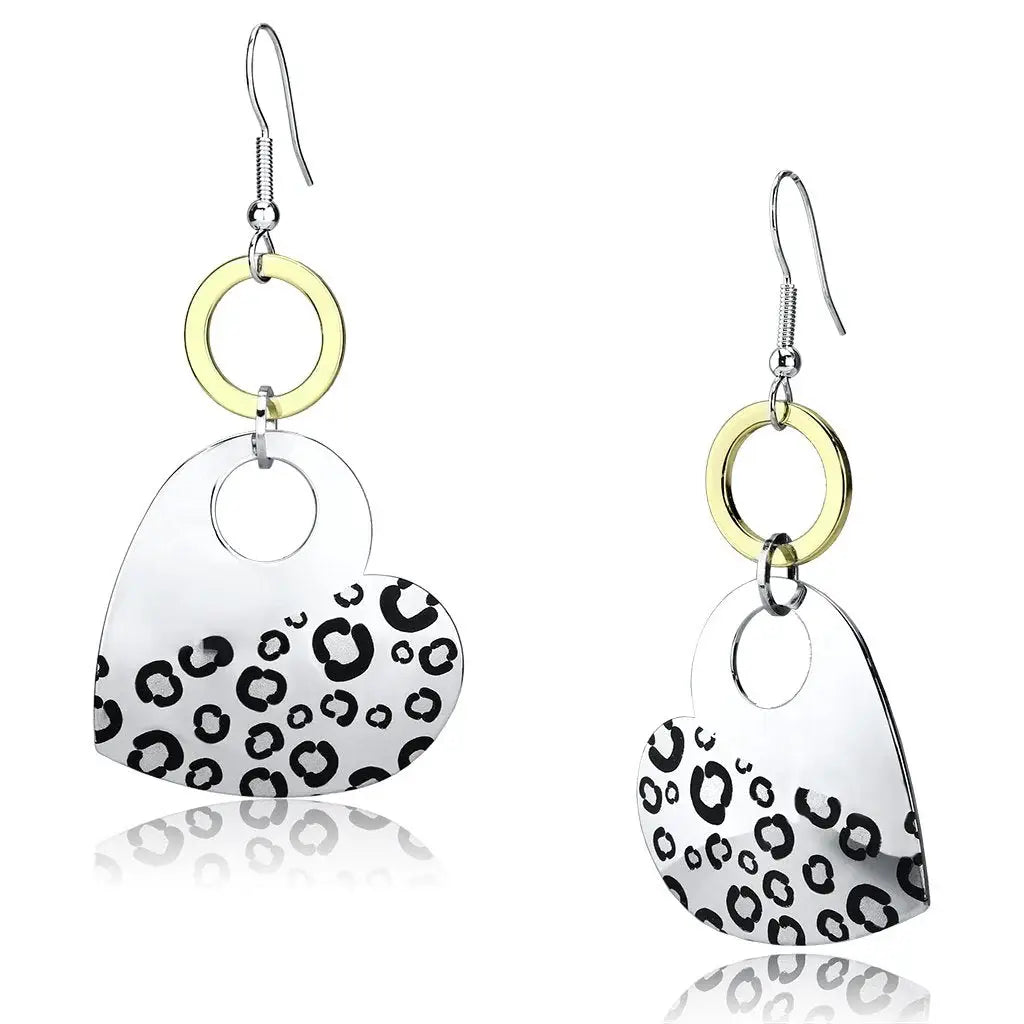 LO2700 - Reverse Two-Tone Iron Earrings with Epoxy in Jet - Alamode - Flyclothing LLC