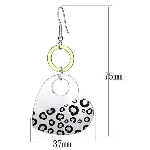 LO2700 - Reverse Two-Tone Iron Earrings with Epoxy in Jet - Alamode - Flyclothing LLC
