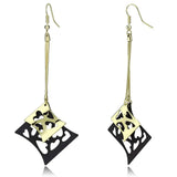 LO2704 - Gold+Ruthenium Iron Earrings with No Stone - Alamode - Flyclothing LLC