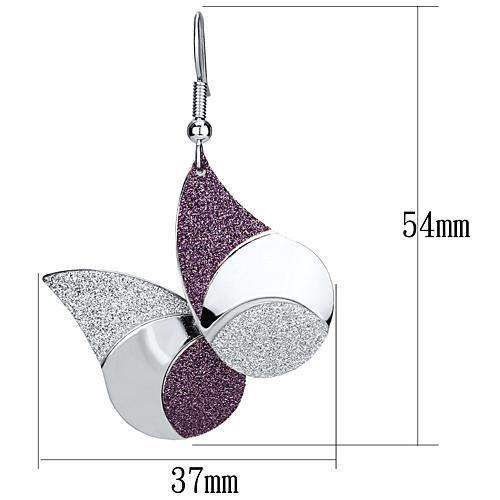 LO2708 - Rhodium Iron Earrings with No Stone - Alamode - Flyclothing LLC