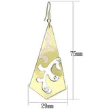 LO2710 - Gold Iron Earrings with Top Grade Crystal in Clear - Alamode - Flyclothing LLC