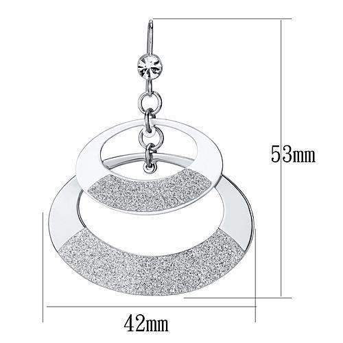 LO2714 - Matte Rhodium & Rhodium Iron Earrings with Top Grade Crystal in Clear - Alamode - Flyclothing LLC