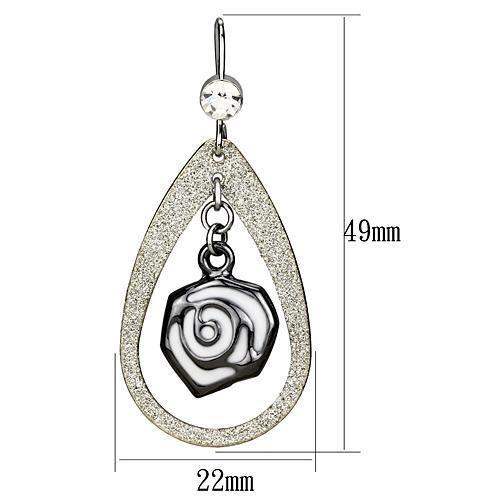 LO2717 - Special Color Iron Earrings with Top Grade Crystal in Clear - Alamode - Flyclothing LLC