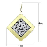 LO2720 - Matte Gold & Gold Iron Earrings with No Stone - Alamode - Flyclothing LLC
