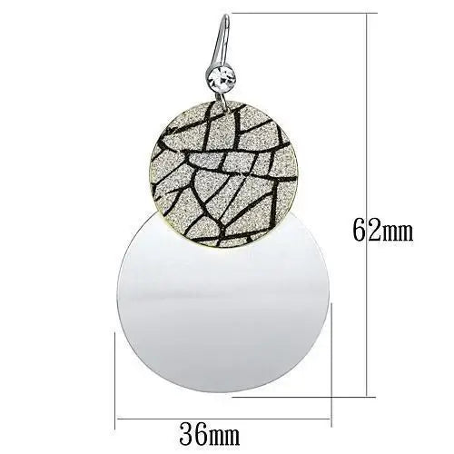 LO2723 - Gold+Rhodium Iron Earrings with Top Grade Crystal in Clear - Alamode - Flyclothing LLC