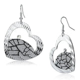 LO2724 - Rhodium Iron Earrings with Top Grade Crystal in Clear - Alamode - Flyclothing LLC