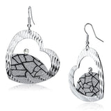 LO2724 - Rhodium Iron Earrings with Top Grade Crystal  in Clear - Alamode