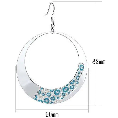 LO2728 - Rhodium Iron Earrings with No Stone - Alamode - Flyclothing LLC