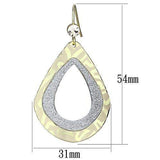 LO2729 - Gold Iron Earrings with Top Grade Crystal in Clear - Alamode - Flyclothing LLC