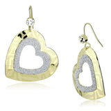 LO2733 - Gold Iron Earrings with Top Grade Crystal in Clear - Alamode - Flyclothing LLC