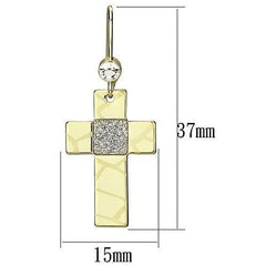 LO2734 - Gold Iron Earrings with Top Grade Crystal  in Clear
