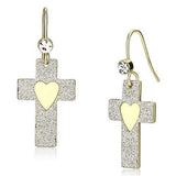 LO2735 - Gold Iron Earrings with Top Grade Crystal in Clear - Alamode - Flyclothing LLC