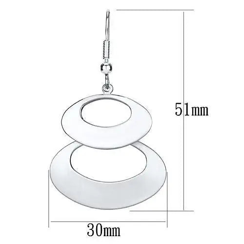 LO2736 - Matte Rhodium & Rhodium Iron Earrings with No Stone - Alamode - Flyclothing LLC