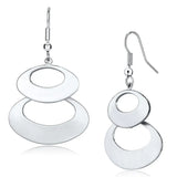 LO2736 - Matte Rhodium & Rhodium Iron Earrings with No Stone - Alamode - Flyclothing LLC