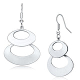 LO2736 - Matte Rhodium & Rhodium Iron Earrings with No Stone - Alamode